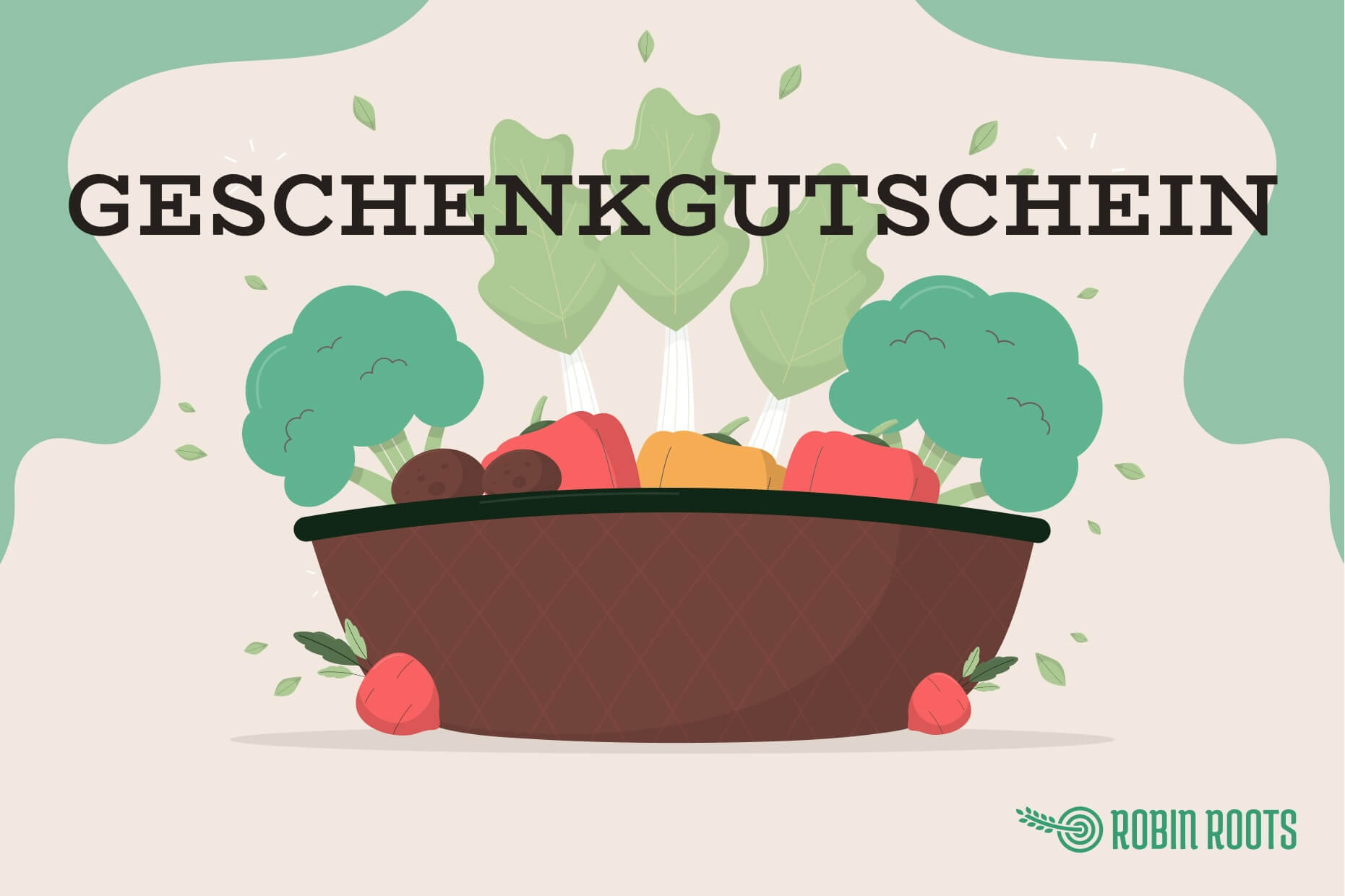Ein Geschenkgutschein für einen Gemüsekorb